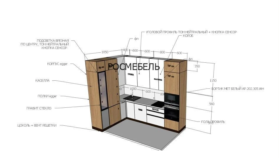 Кухни на заказ под ваши размеры